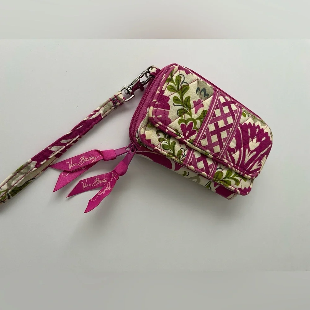 Vera Bradley wallet/wristlet Retired Julip Tulip, Pink Green Floral